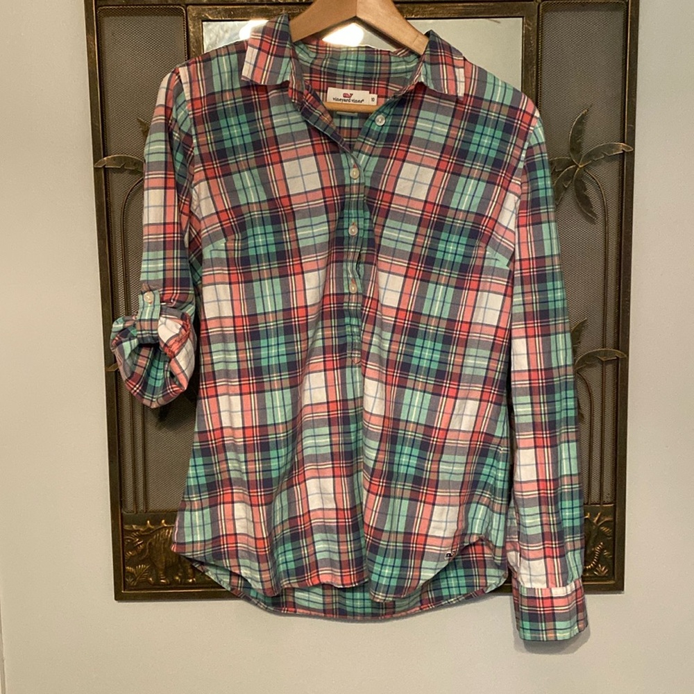 Vineyard Vines Plaid Tunic Top